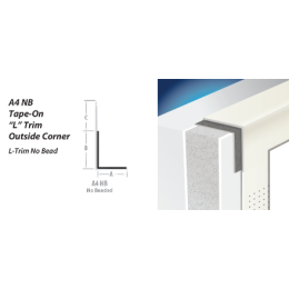 A4 NB Tape-On "L" Trim Outside Corner