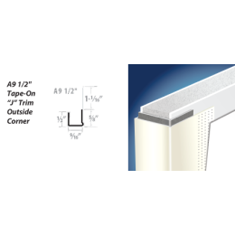  A9 1/2" Tape-On "J"Trim Outside Corner